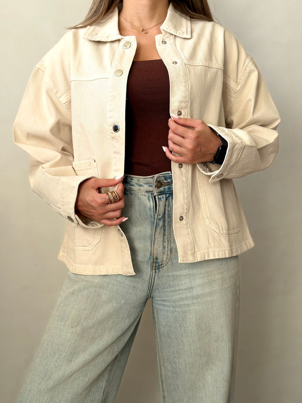 کت کتان کرم برند Stradivarius