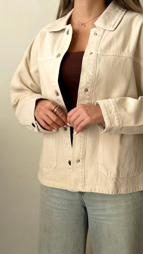 کت کتان کرم برند Stradivarius